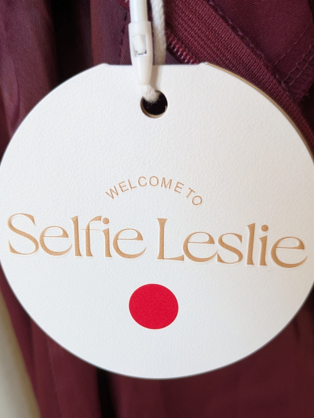 NWT Selfie Leslie Women's Burgundy Satin Plunge Maxi Dress - Size L - Picture 9 of 10